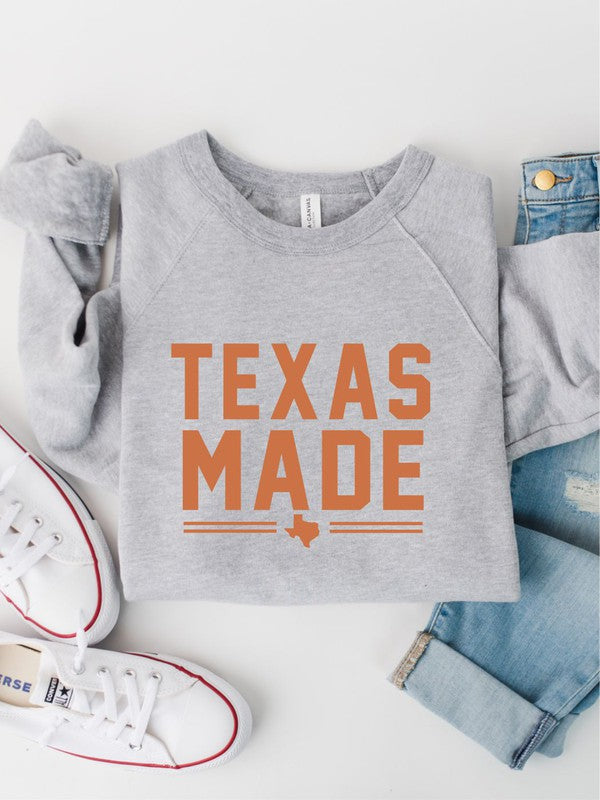 Texas Made Graphic Premium Crewneck Plus Sweatshirt