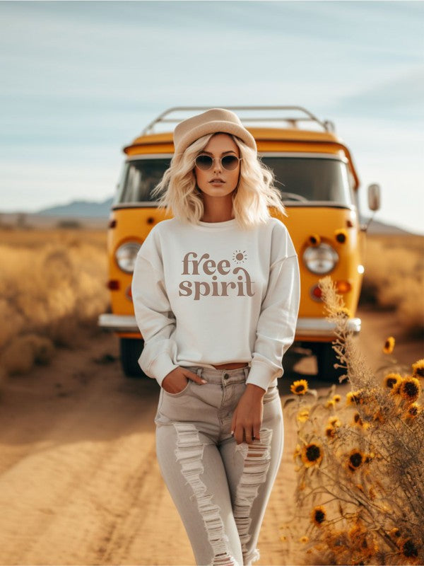 Free Spirit Graphic Crewneck Sweatshirt