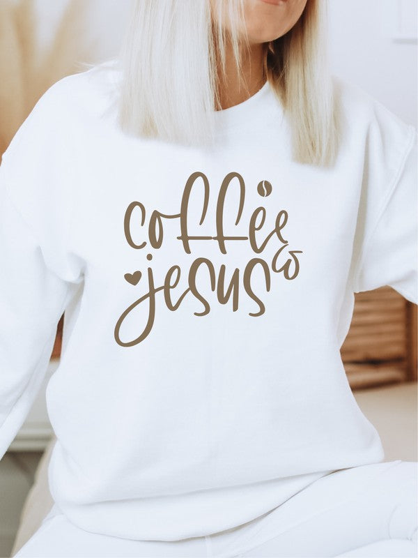 Coffee & Jesus, Bella Canvas Graphic Crewneck Sweatshirt