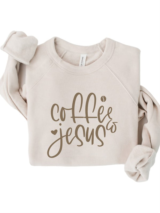 Coffee & Jesus, Bella Canvas Graphic Crewneck Sweatshirt