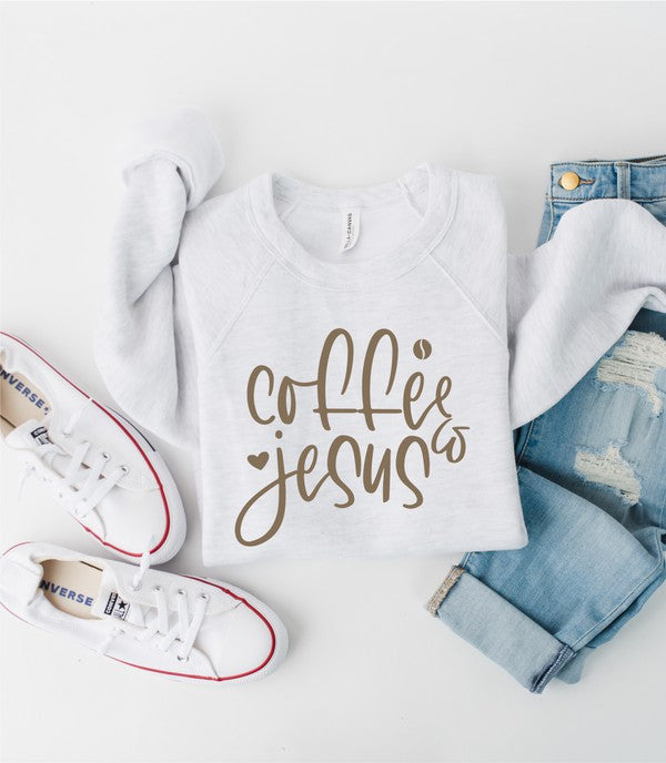 Coffee & Jesus, Bella Canvas Graphic Crewneck Sweatshirt