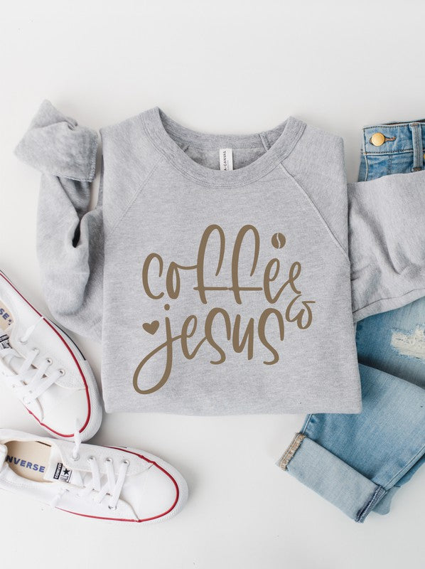 Coffee & Jesus, Bella Canvas Graphic Crewneck Sweatshirt