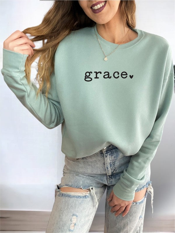 Grace Heart Graphic Premium Sweatshirt