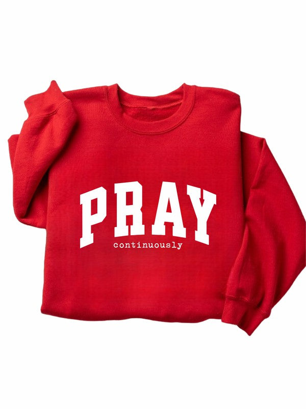 Pray Continuously Graphic Crewneck Sweatshirt