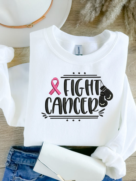 Breast Cancer Awareness Fight Cancer, Sweatshirt, Embroidered