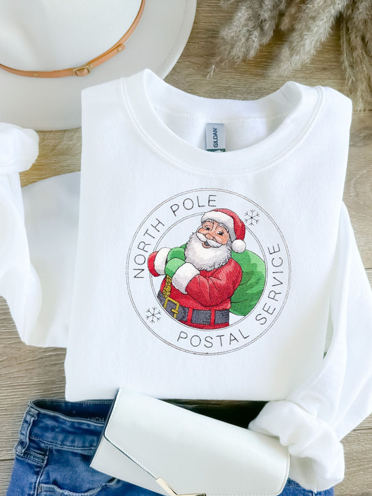 Santa's North Pole Postal Service, Sweatshirt, Embroidered