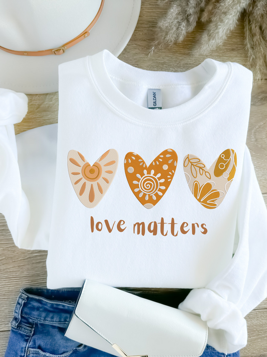 Boho Hearts Love Matters Embroidered Sweatshirt