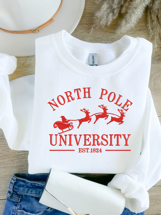 North Pole University Sweatshirt, Embroidered