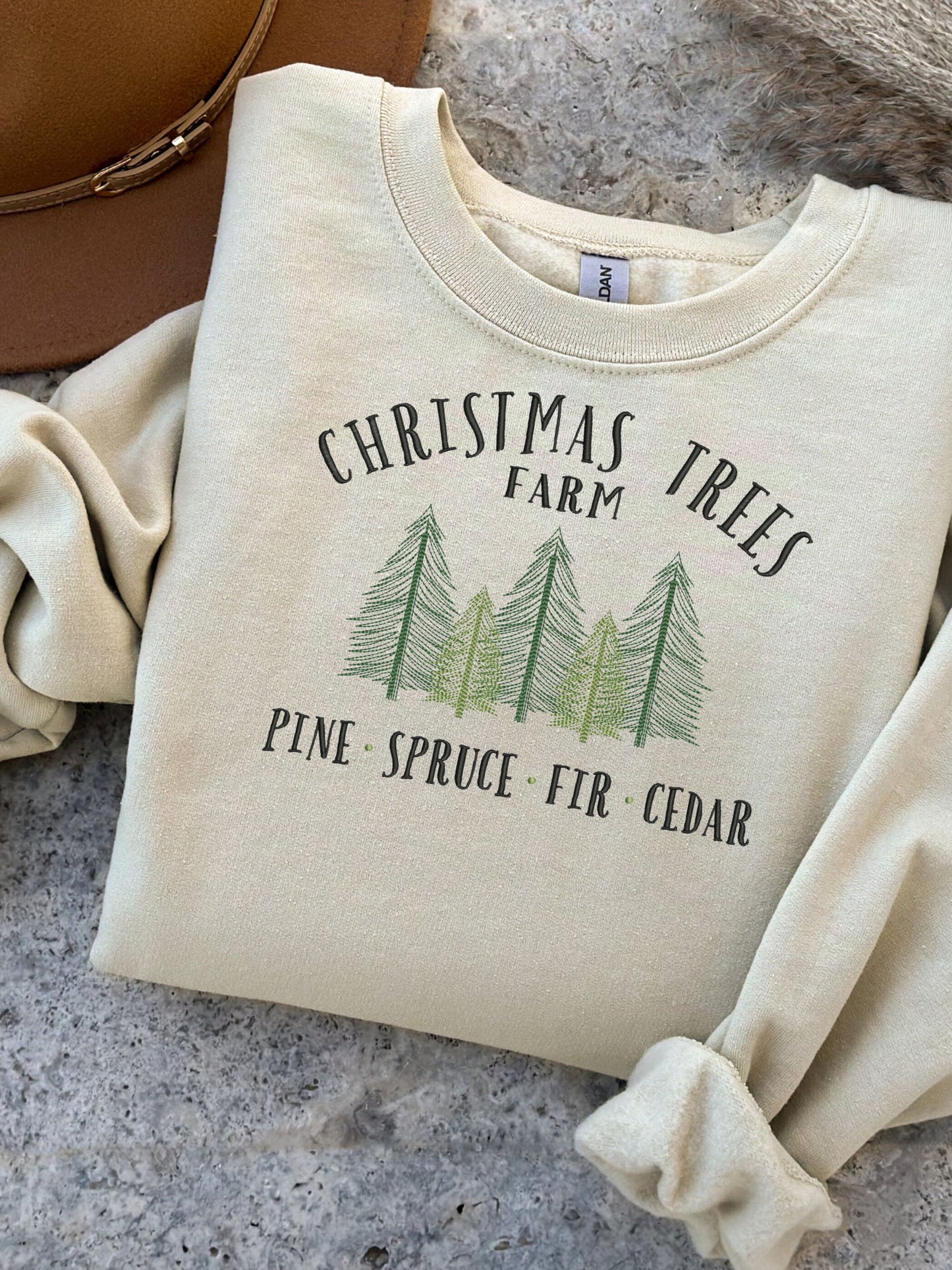 Christmas Tree Farm Sweatshirt, Embroidered