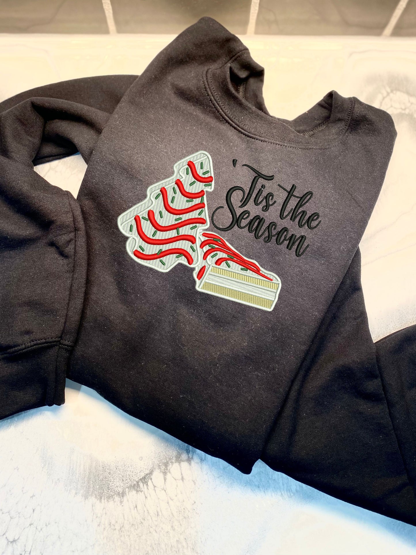 'Tis The Season, Christmas Tree Cakes 2 Sweatshirt, Embroidered