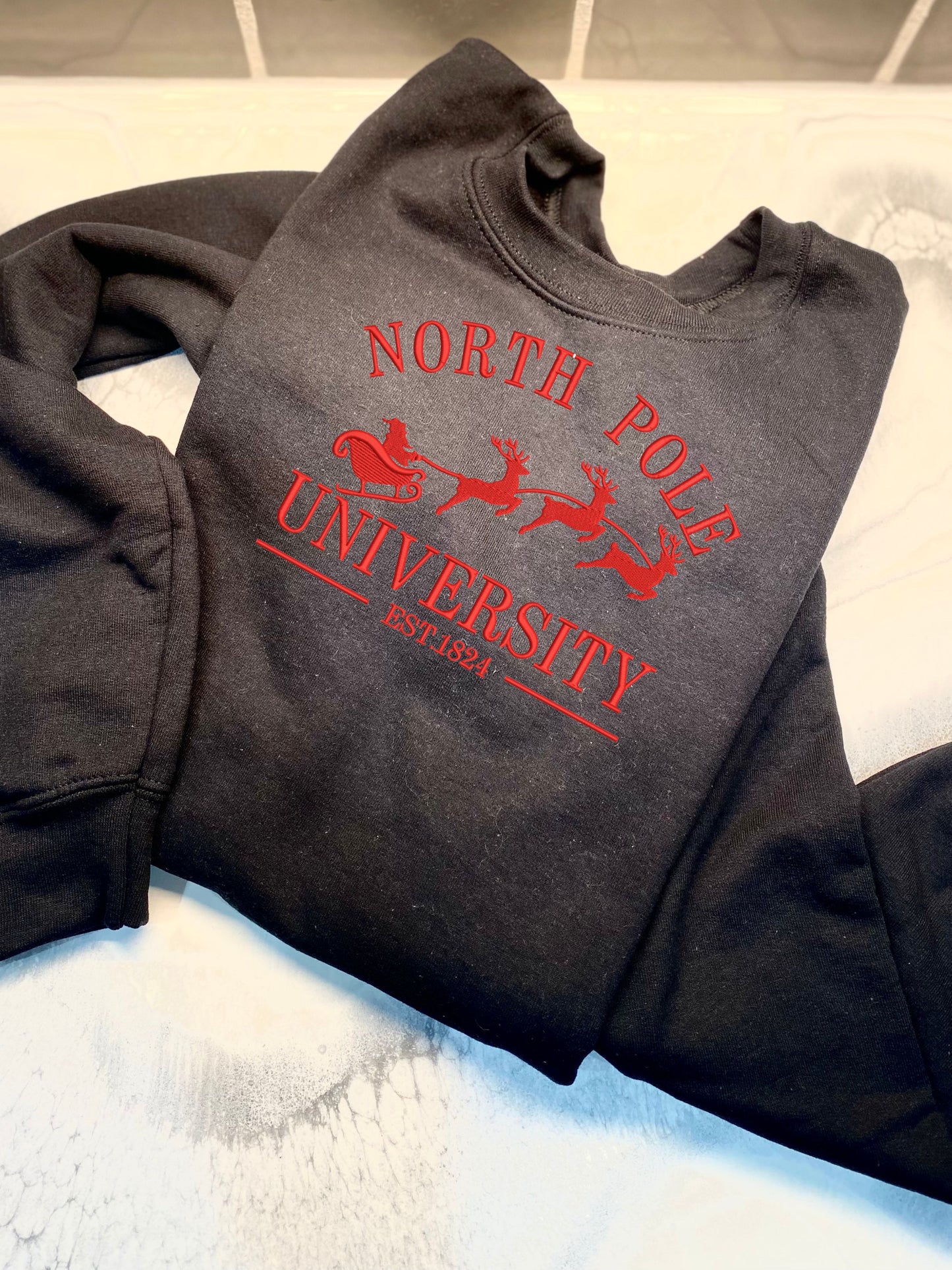 North Pole University Sweatshirt, Embroidered