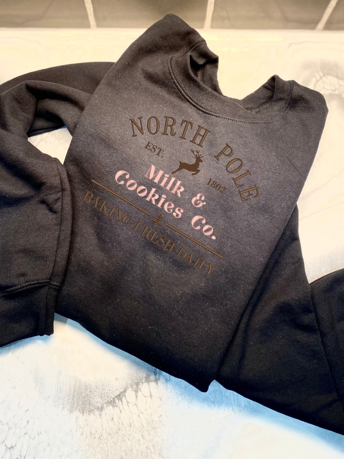 North Pole Milk & Cookies Company Sweatshirt, Embroidered