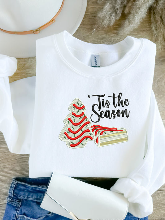 'Tis The Season, Christmas Tree Cakes 2 Sweatshirt, Embroidered