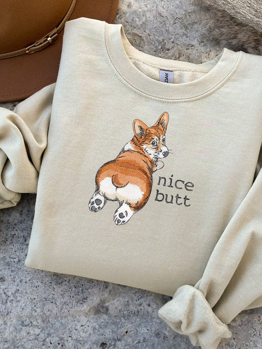 Nice Butt, Corgi Butt Farmhouse Collection Sweatshirt