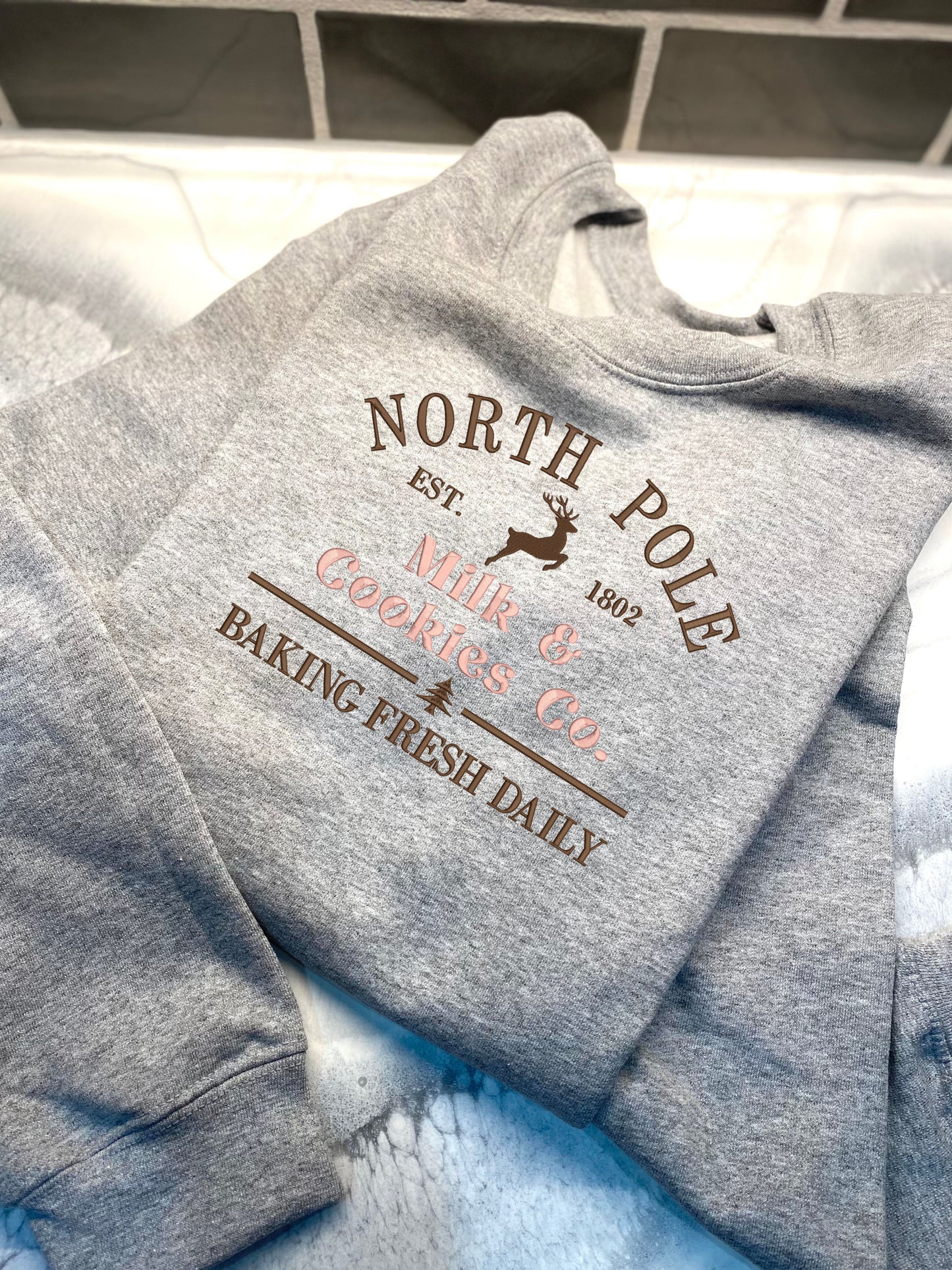 North Pole Milk & Cookies Company Sweatshirt, Embroidered