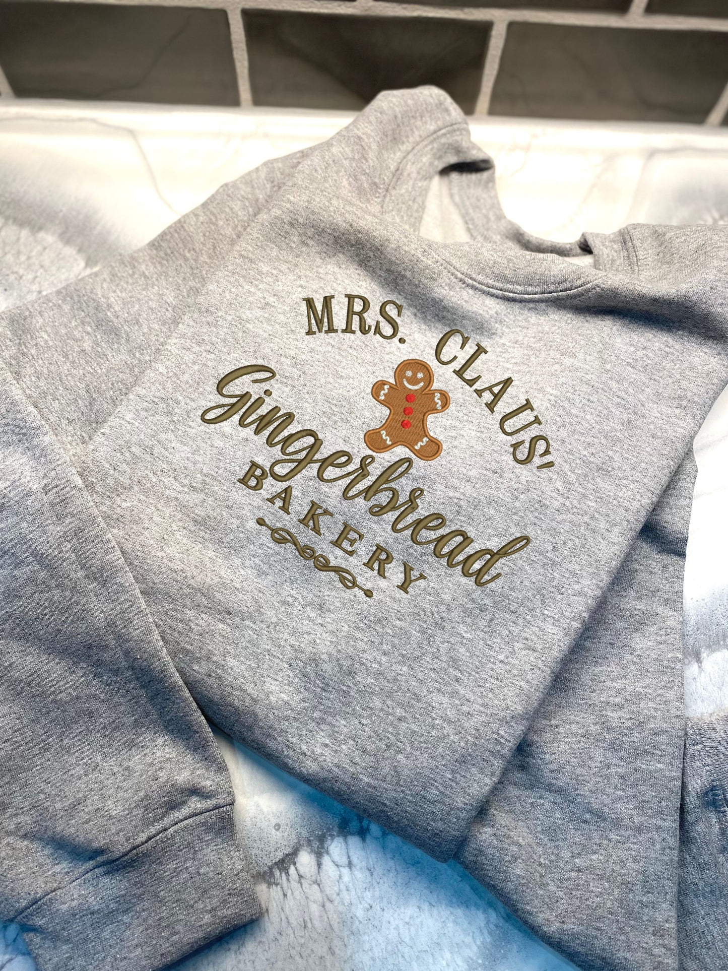 Mrs. Claus' Gingerbread Bakery Sweatshirt, Embroidered