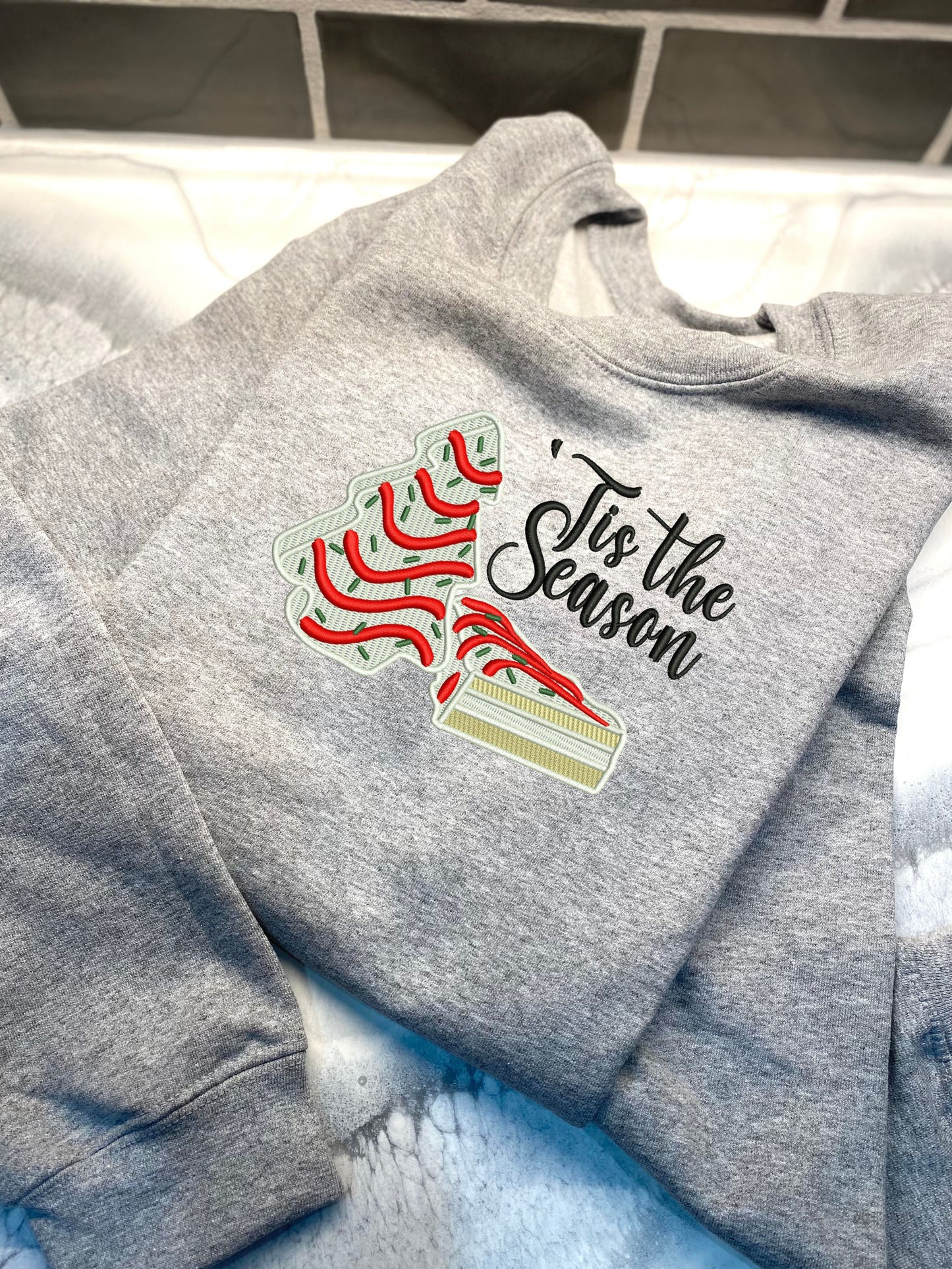 'Tis The Season, Christmas Tree Cakes 2 Sweatshirt, Embroidered